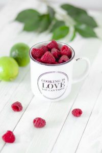 raspberries in love mug