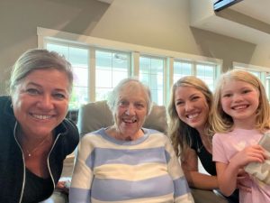 Kristin with her mother, daughter, and granddaughter